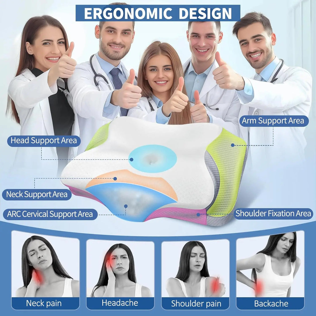 Muzsoul Cervical Pillow for Neck Pain Relief