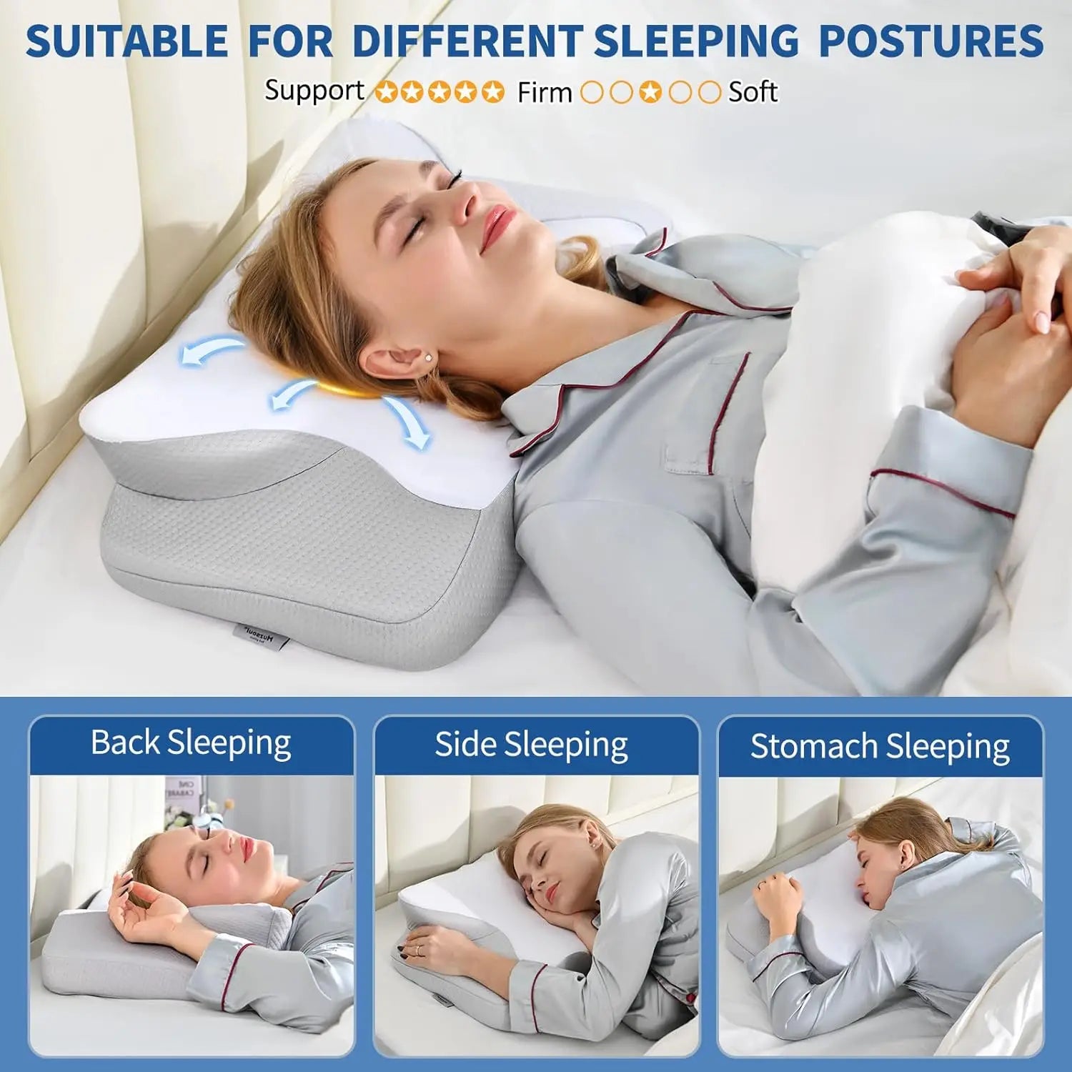 Muzsoul Cervical Pillow for Neck Pain Relief